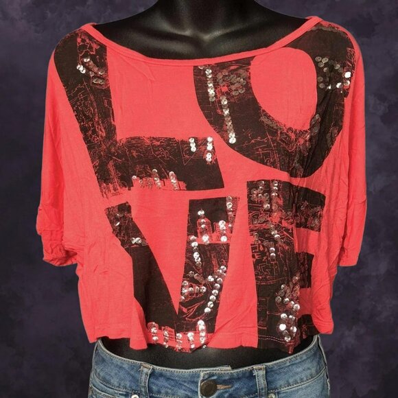 UK2LA Cityscape Coral Crop Top - Picture 2 of 7